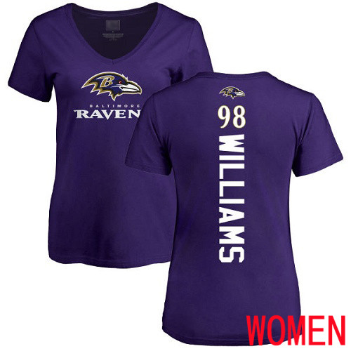 Baltimore Ravens Purple Women Brandon Williams Backer NFL Football #98 T Shirt